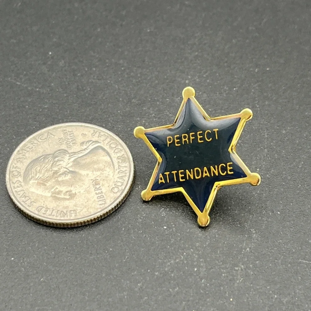 Perfect Attendance Sheriff Star Lapel Hat Pin‎